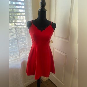 Red fit and flare dress
